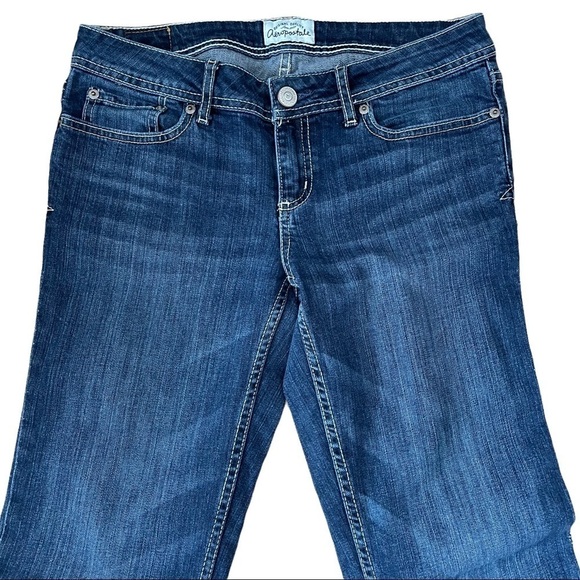 Aeropostale Chelsea boot cut blue denim jeans 5/6 short - Picture 2 of 8